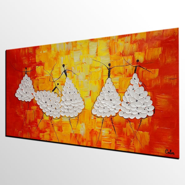 Simple Modern Art, Living Room Canvas Painting, Ballet Dancer Painting, Acrylic Painting on Canvas, Abstract Painting for Sale-Paintingforhome