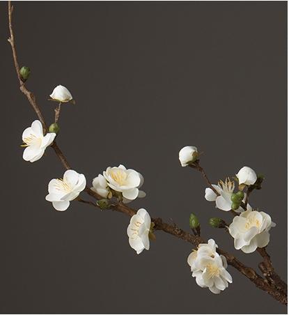 White and Pink Plum Artificial Flowers, Artificial Botany Plants, Silk Flower Arrangement, Plum Flower, Simple Flower Arrangement for Home Decoration-Paintingforhome
