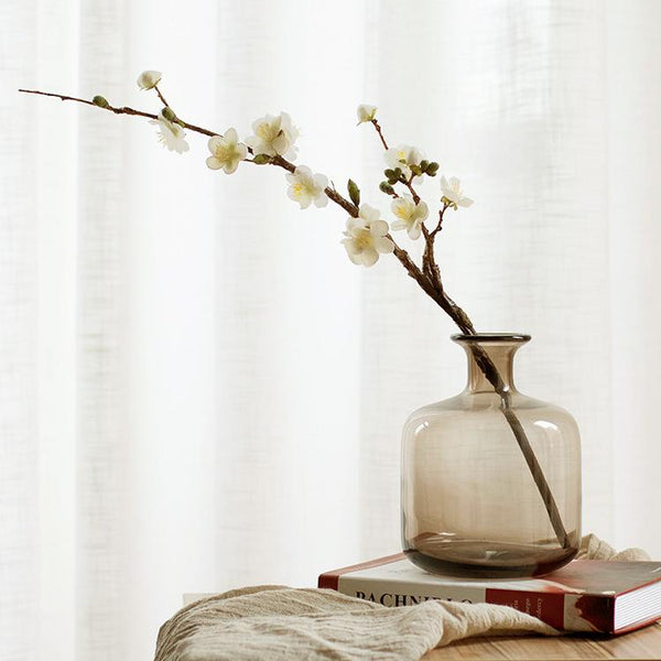 White and Pink Plum Artificial Flowers, Artificial Botany Plants, Silk Flower Arrangement, Plum Flower, Simple Flower Arrangement for Home Decoration-Paintingforhome