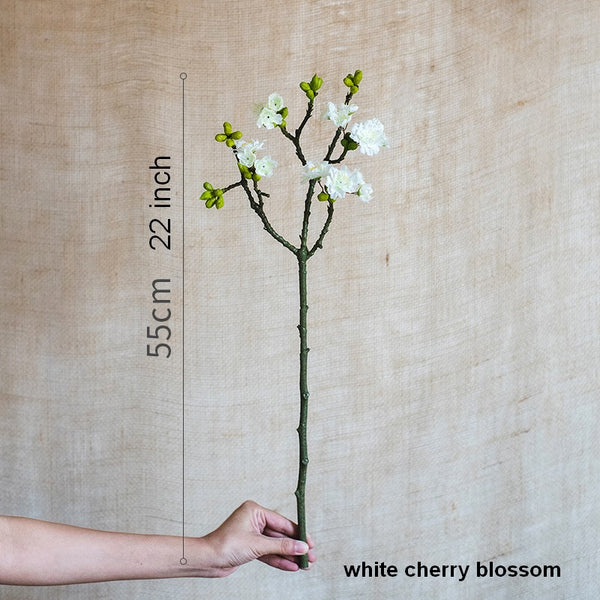 Flower Arrangement Ideas for Living Room, White Cherry Blossom, Sakura Flowers, Unique Artificial Flowers for Home Decoration, Simple Artificial Floral for Bedroom-Paintingforhome