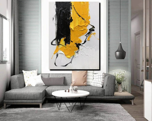 Acrylic Paintings Behind Sofa, Abstract Paintings for Bedroom, Palette Knife Canvas Art, Contemporary Canvas Wall Art, Buy Paintings Online-Paintingforhome