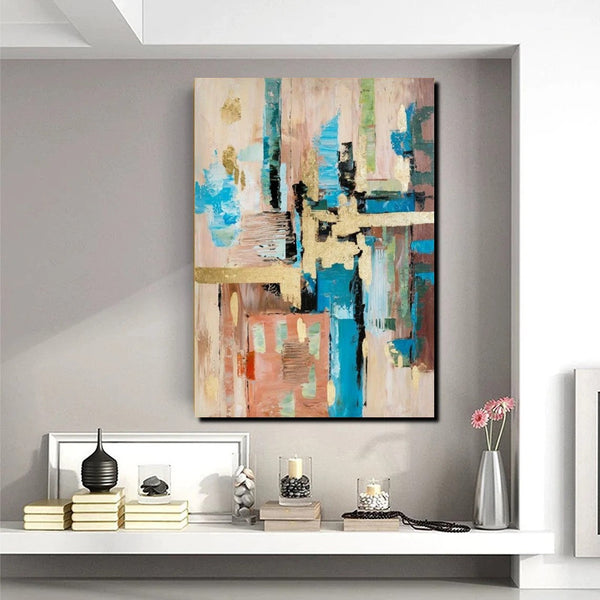 Abstract Paintings for Dining Room, Modern Paintings Behind Sofa, Palette Knife Canvas Art, Impasto Wall Art, Buy Paintings Online-Paintingforhome