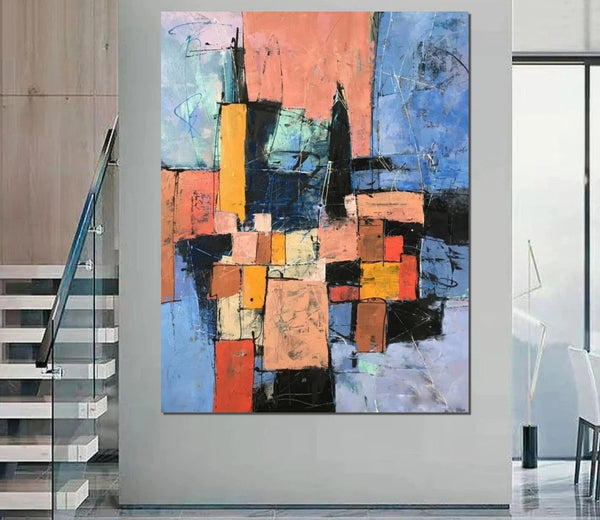 Simple Wall Art Ideas, Modern Abstract Painting, Contemporary Abstract Paintings for Living Room, Buy Art Online, Large Acrylic Canvas Paintings-Paintingforhome