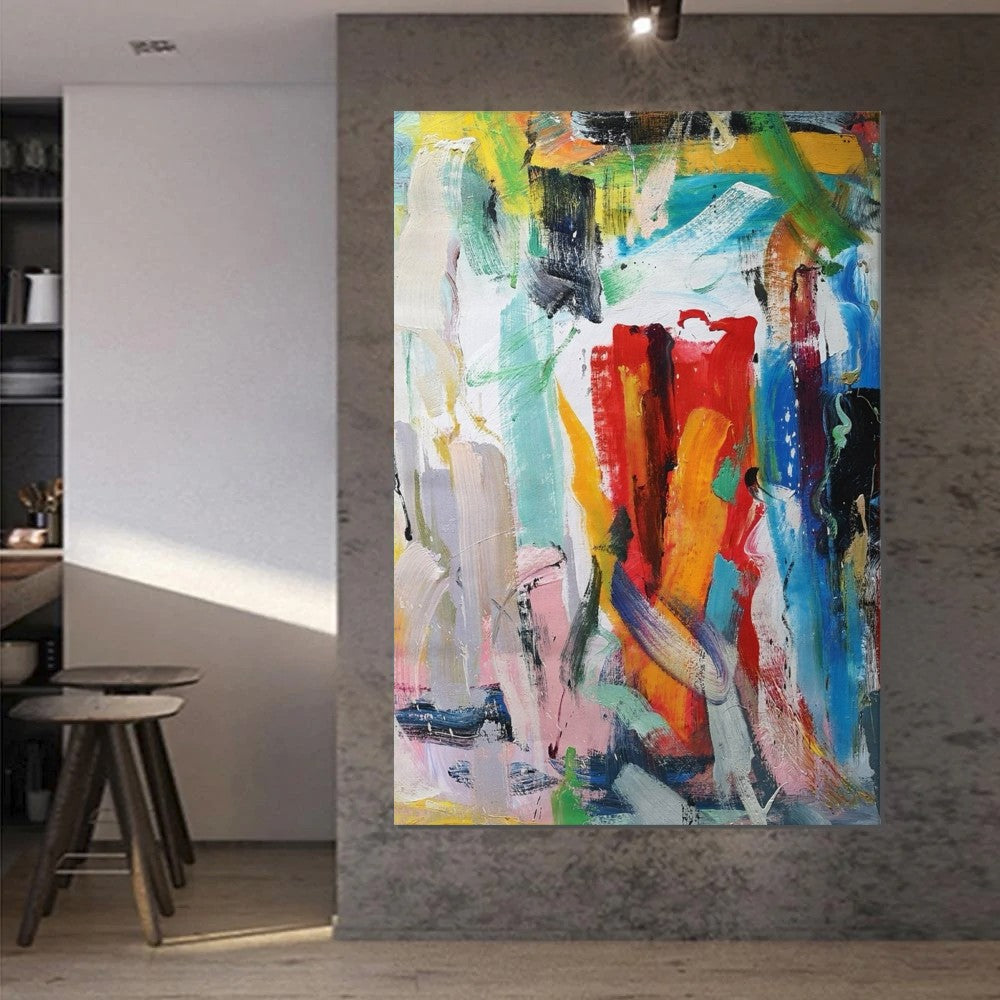 Modern Contemporary Artwork, Buy Paintings Online, Colorful Abstract Acrylic Paintings for Living Room, Heavy Texture Canvas Art, Impasto Wall Art Paintings-Paintingforhome